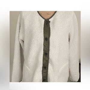 Sanctuary Arcadia White Teddy Jacket with Olive Accents